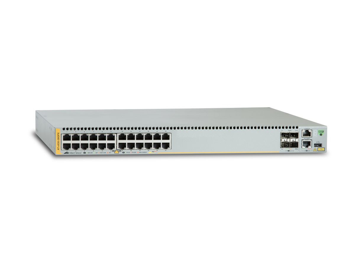 Allied Telesis AT-x930-28GPX Géré L3 Gigabit Ethernet (10/100/1000) Gris Connexion Ethernet, supportant l'alimentation via ce port (PoE)