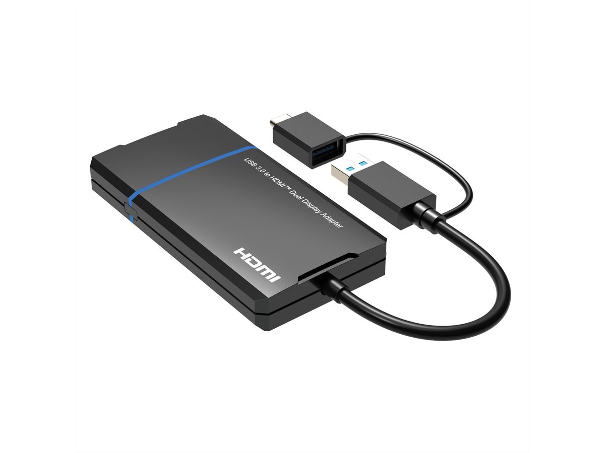 VALUE Adaptateur Display USB A+C vers 2x HDMI