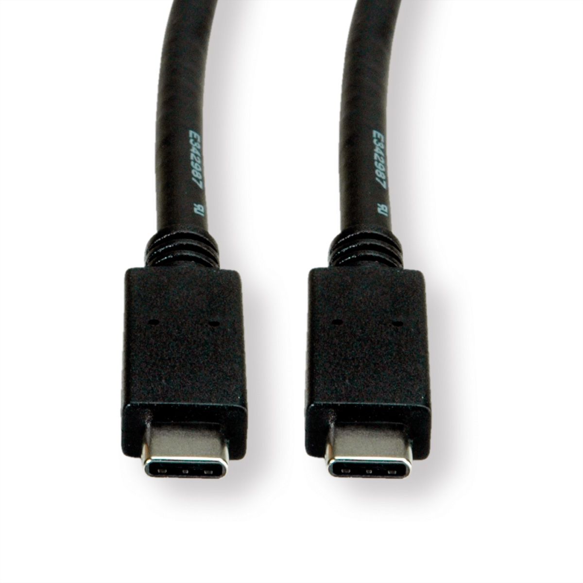 ROLINE Câble USB 3.2 Gen 2, avec PD, C-C, M/M, 4K UHD-1, 10Gbit/s, Emark, 100W, noir, 2 m