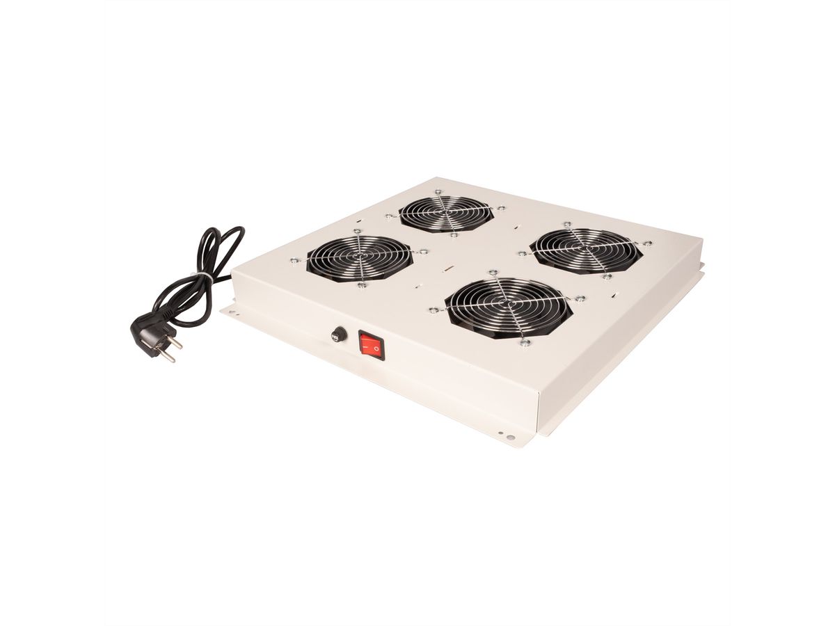 ROLINE 19" Unité de ventilation de toit, 4 ventilateurs, ON/OFF, gris