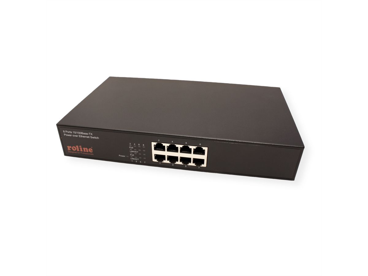 ROLINE Switch Fast Ethernet PoE, 130W, 8 ports