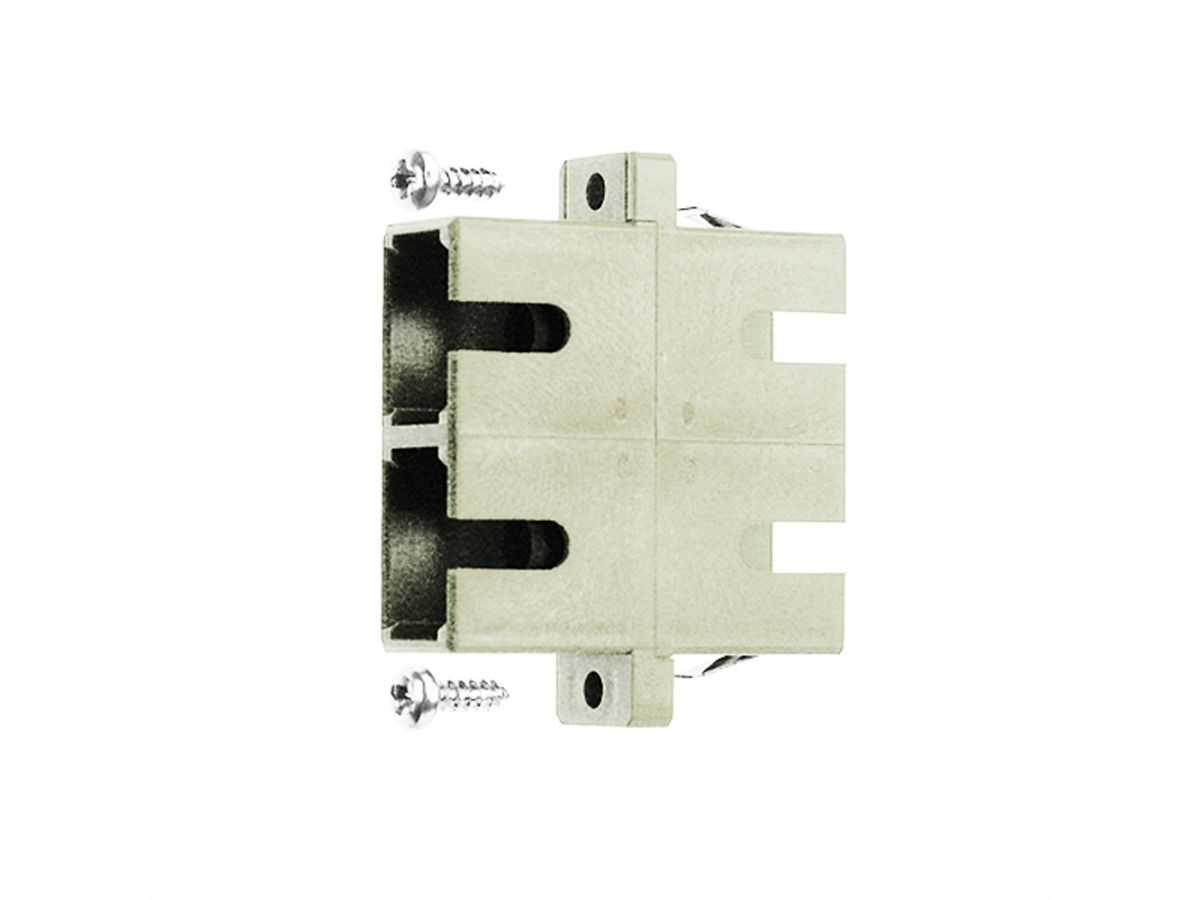 TELEGÄRTNER  Coupleur SC Duplex, Multimode, Manchon en céramique, boîtier en plastique, beige