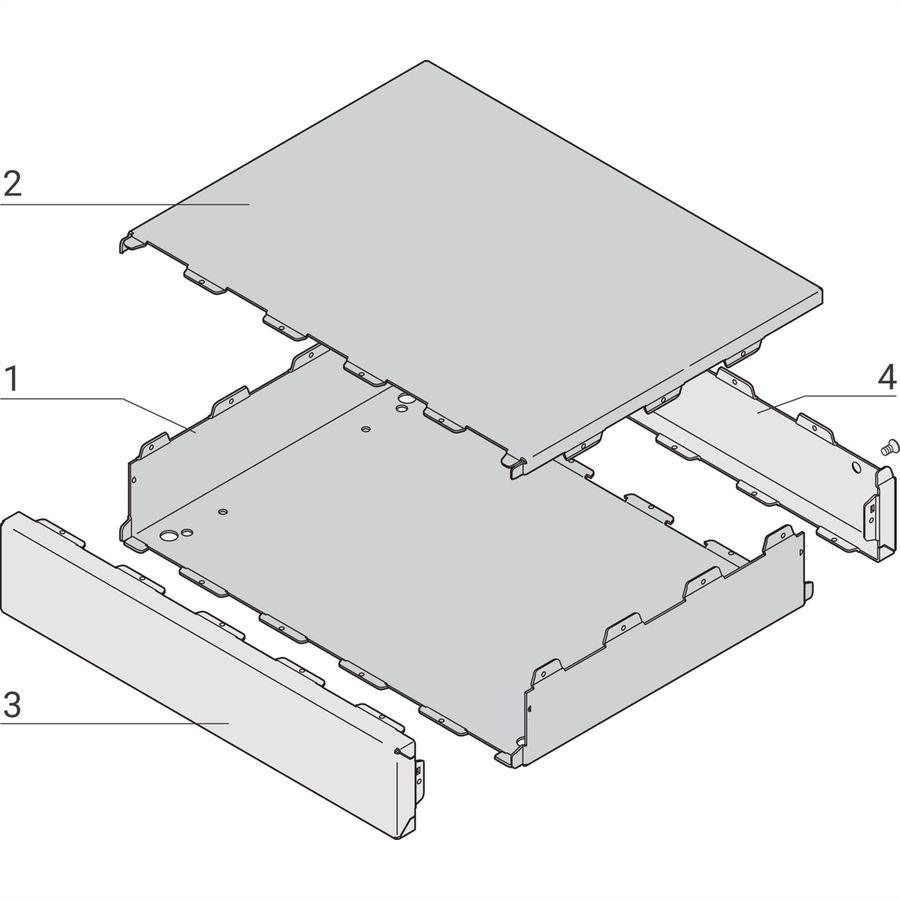SCHROFF Coffret Interscale, non perforé, 44 mm, 133 mm, 177 mm