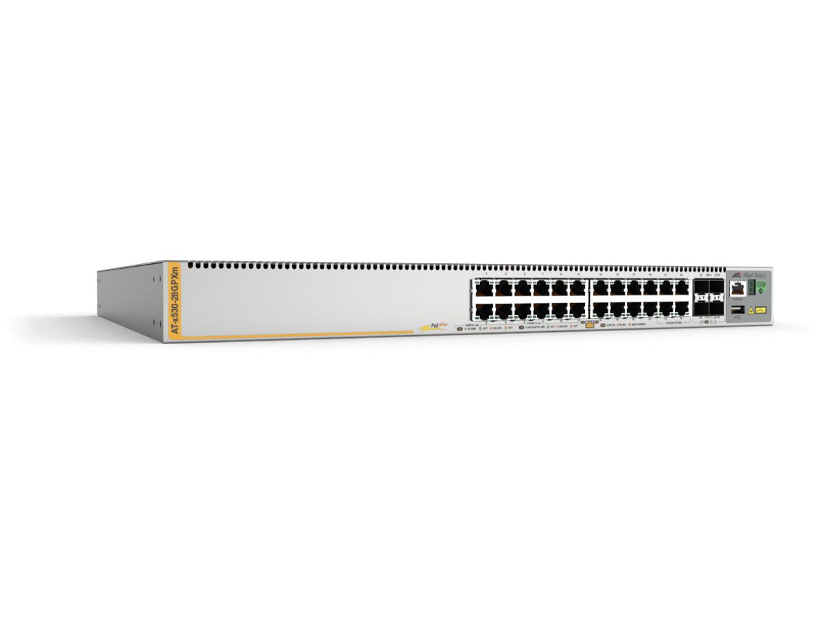 Allied Telesis AT-x530-28GPXm-50 Géré L3 Gigabit Ethernet (10/100/1000) Connexion Ethernet, supportant l'alimentation via ce port (PoE) 1U Gris
