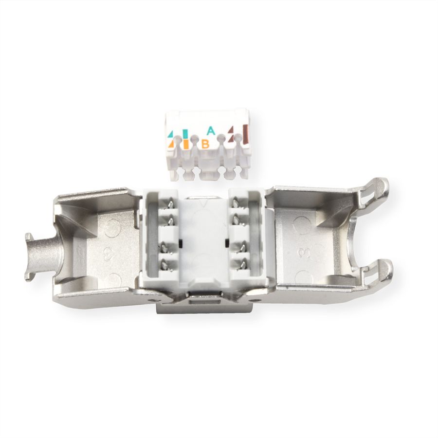 ROLINE Keystone Cat.6A (Classe EA), RJ-45, blindé, sans outil, argent