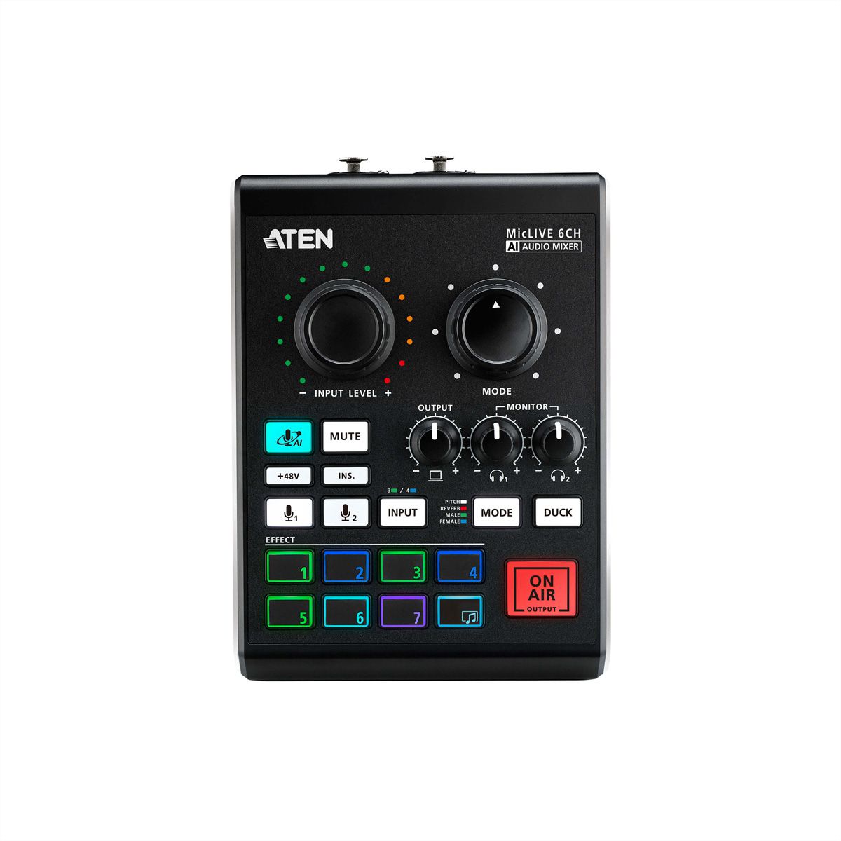 ATEN UC8000 Mélangeur audio de podcasting optimisé par l’IA - MicLIVE™ 6-CH