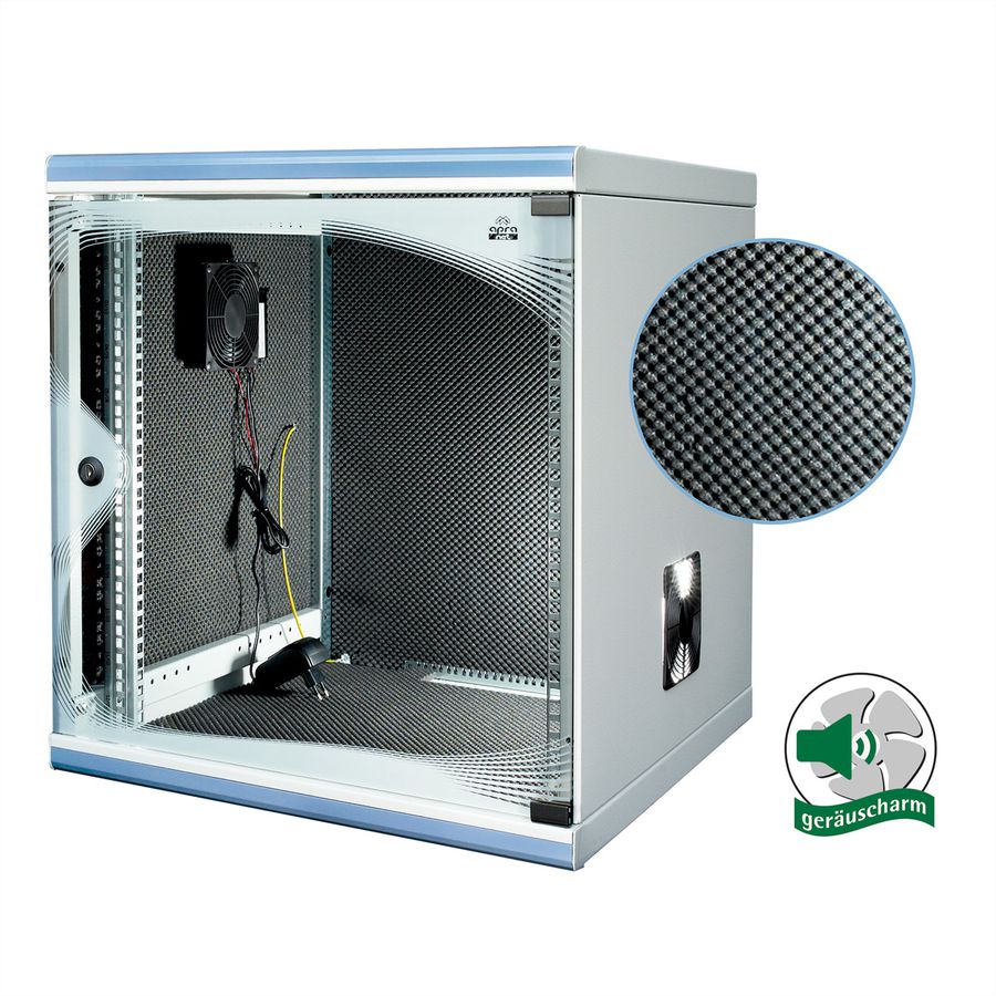optiRACK "silent" passive 12UH, 612x555x600mm, isolation phonique