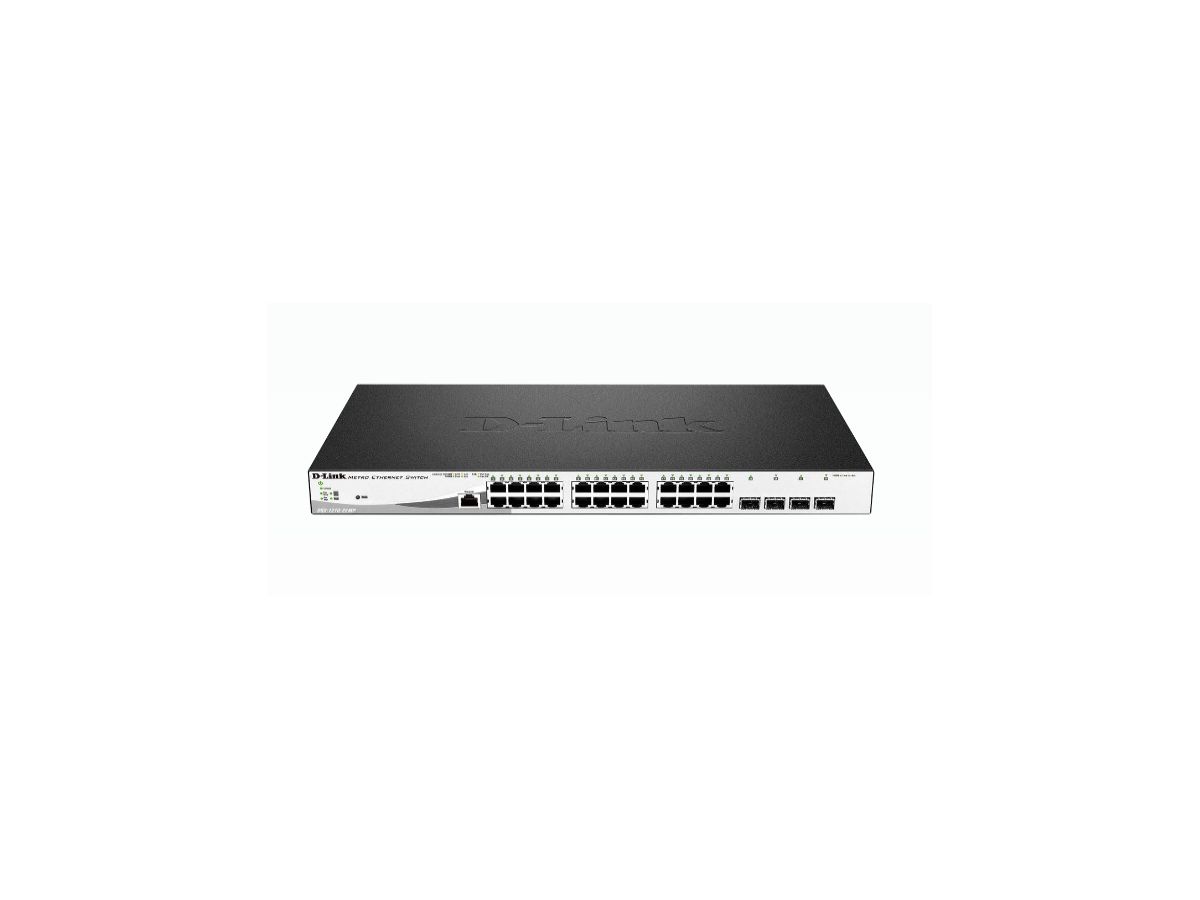 D-Link DGS-1210-28MP/E commutateur réseau Géré L2 Gigabit Ethernet (10/100/1000) Connexion Ethernet, supportant l'alimentation via ce port (PoE) 1U Noir, Gris
