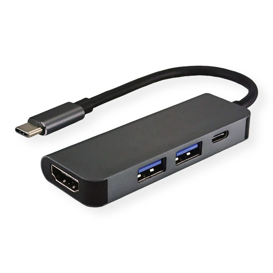 VALUE Station d'accueil USB-C, HDMI 4K, 2x USB type A + type C PD (Power Delivery)