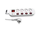 ROLINE Prise multiple, 4x avec interrupteur, Fast Charger, 1x USB A+C, 3 m