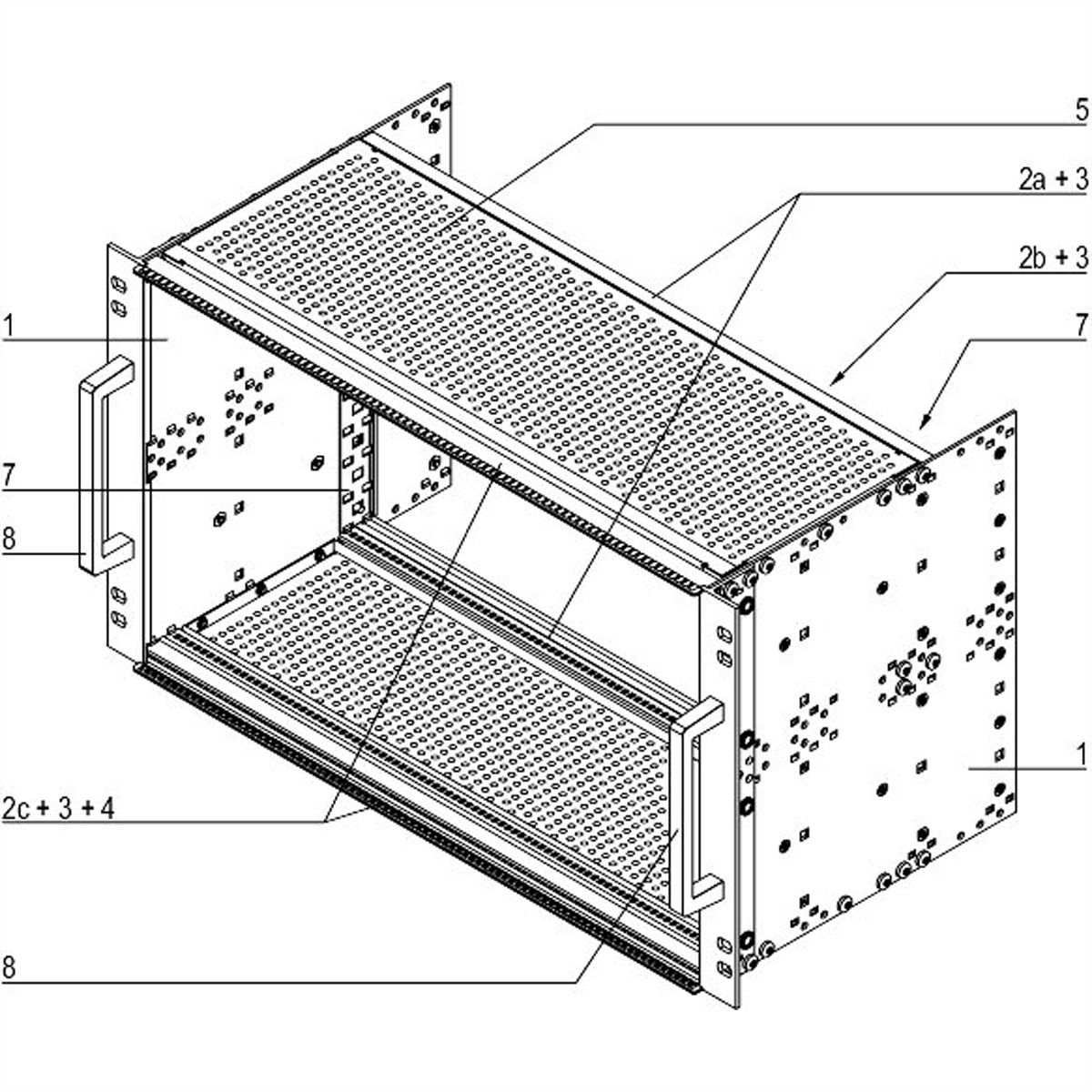 SCHROFF EuropacPRO 19" Subrack Kit pour chemin de fer, blindé, EN 50155, CompactPCI, 6 U, 84 HP, 235 mm