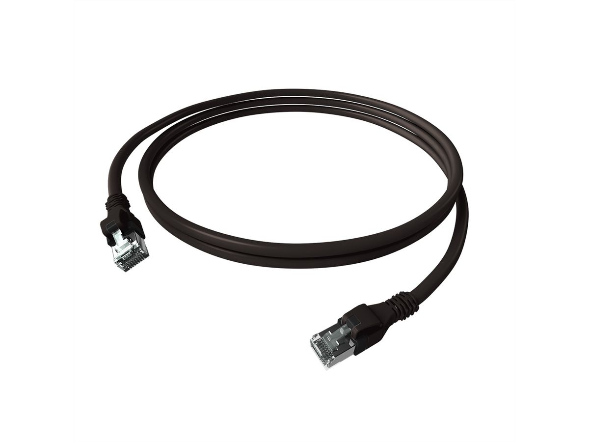 Cordon EasyLan DualBoot PushPull IP20, Cat.6A (Classe EA), S/FTP, noir, 3 m