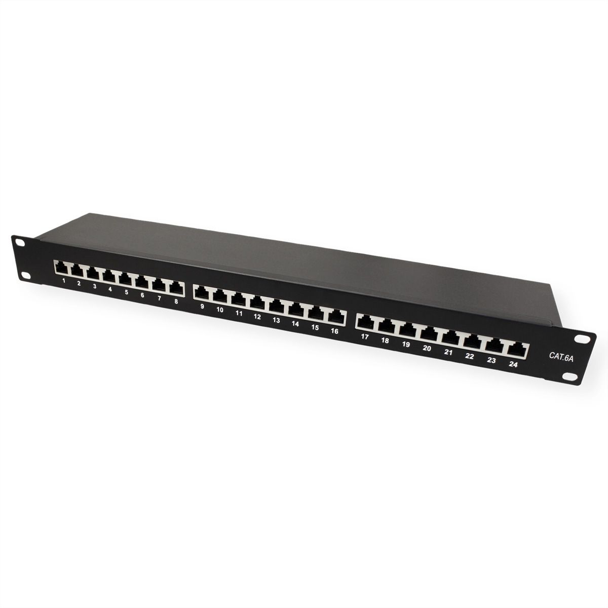 VALUE Panneau de brassage Cat.6A (Classe EA) 19", 24 ports, blindé, noir