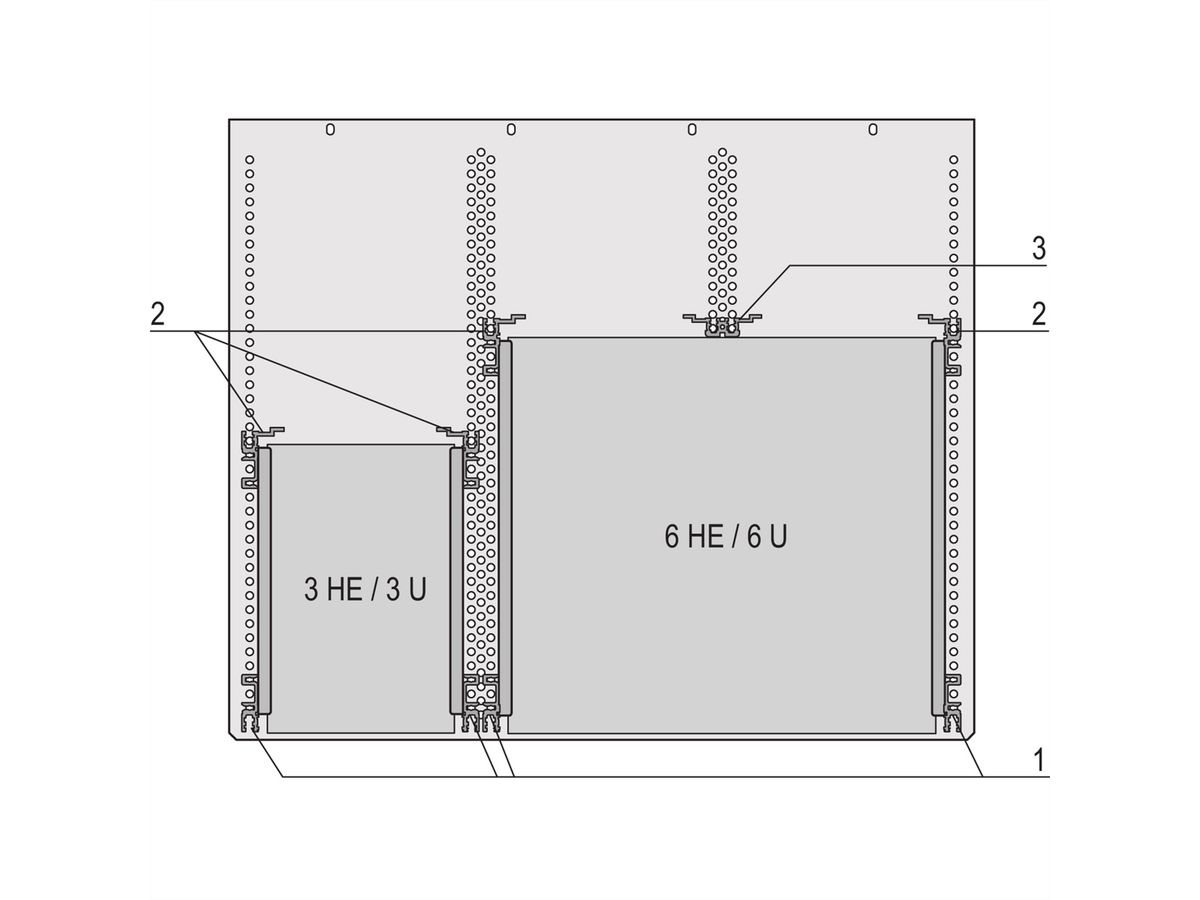 SCHROFF MultipacPRO, kit de montage sur platine européenne pour connecteur EN 60603, 2 U