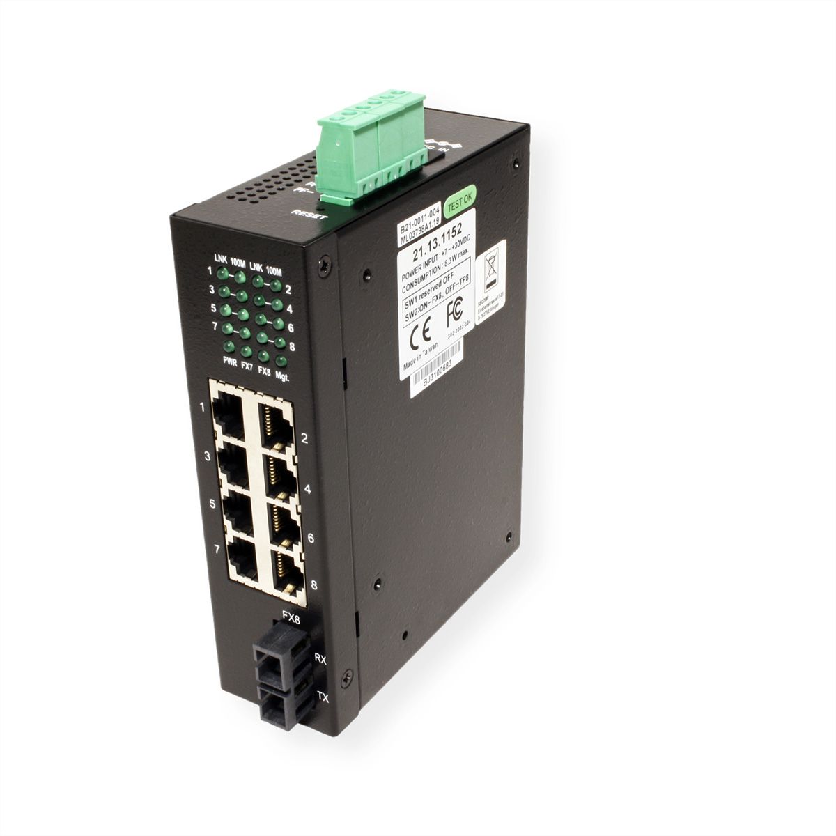 ROLINE Switch industriel 7x RJ-45, 1x SC, non administrable