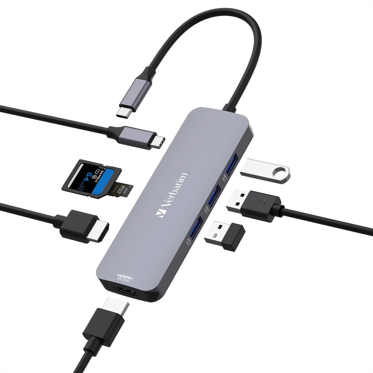 VERBATIM CMH-08 Hub Pro Multiports USB-C