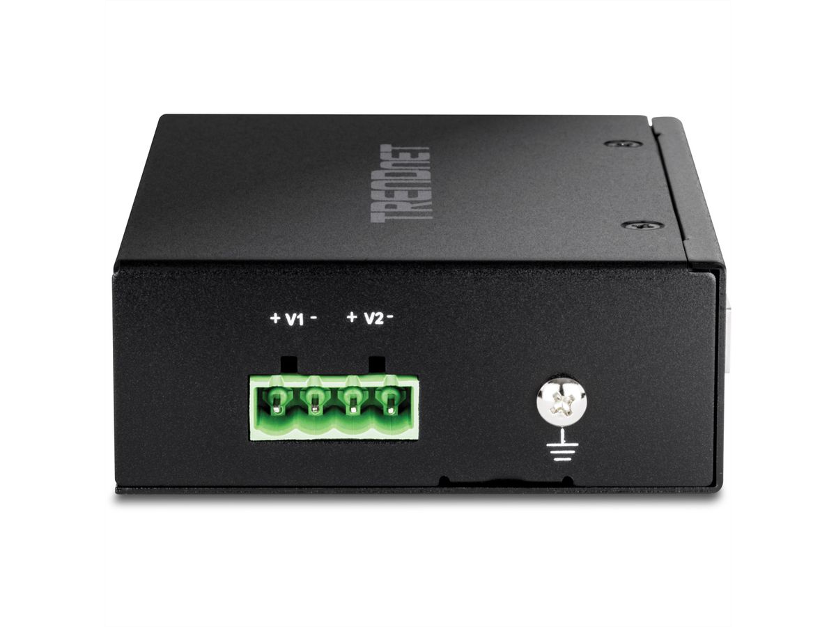 TRENDnet TI-BF22SFP Convertisseur de média industriel, SFP vers PoE++ Gigabit à 2 ports