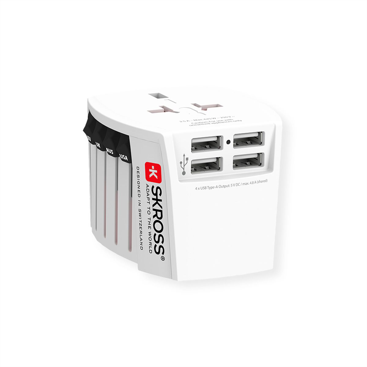 SKROSS Adaptateur de voyage universel MUV USB 4xA, monde