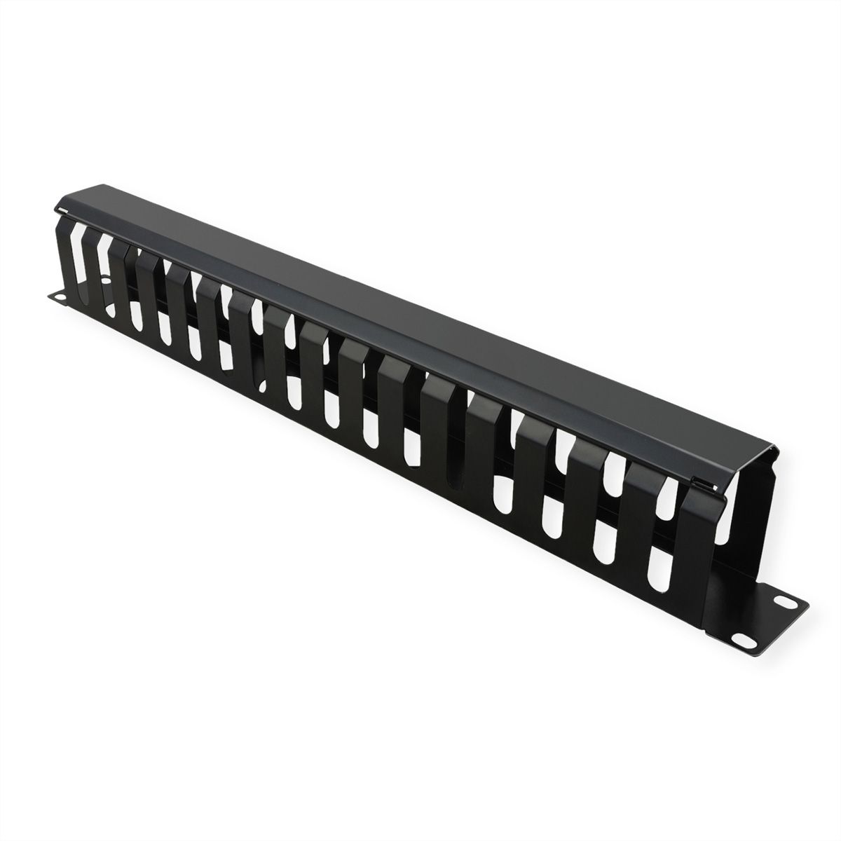 VALUE Plaque 19", 1 UH avec canal de rangement 40 x 60 mm, noir