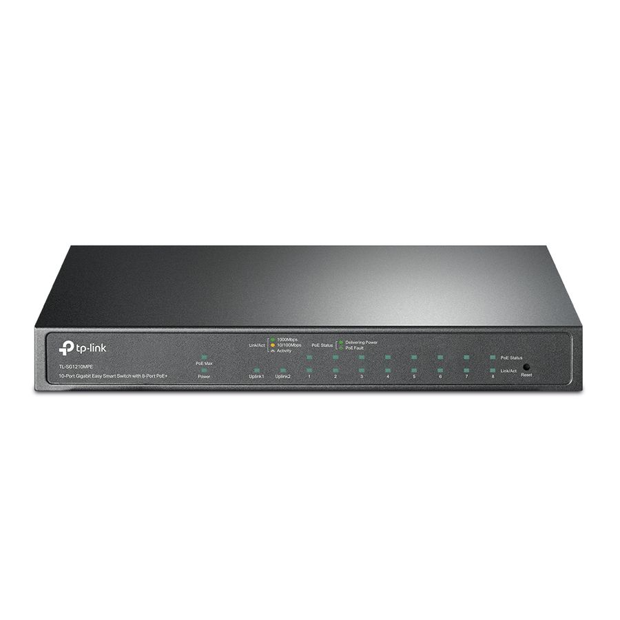 TP-Link TL-SG1210MPE commutateur réseau Géré L2 Gigabit Ethernet (10/100/1000) Connexion Ethernet, supportant l'alimentation via ce port (PoE) Noir