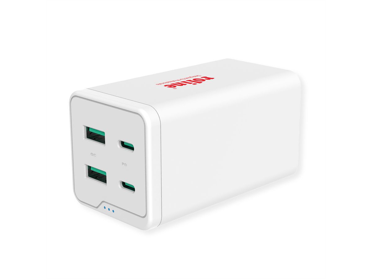 ROLINE Chargeur USB, 4 ports USB (2x USB-C, 2x USB-A QC3.0), max. 120W