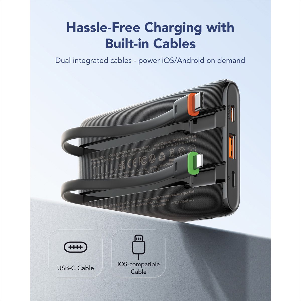 CHARMAST Powerbank W1202 10000mah noir