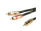 ROLINE GOLD Câble audio 3,5mm Stéréo - 2x RCA, M / M, Retail Blister, 5 m