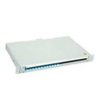 TELEGÄRTNER BASIS V Panneau fibre optique avec coupleurs & Pigtails , 12x LC Duplex, bleu, OS2 PC