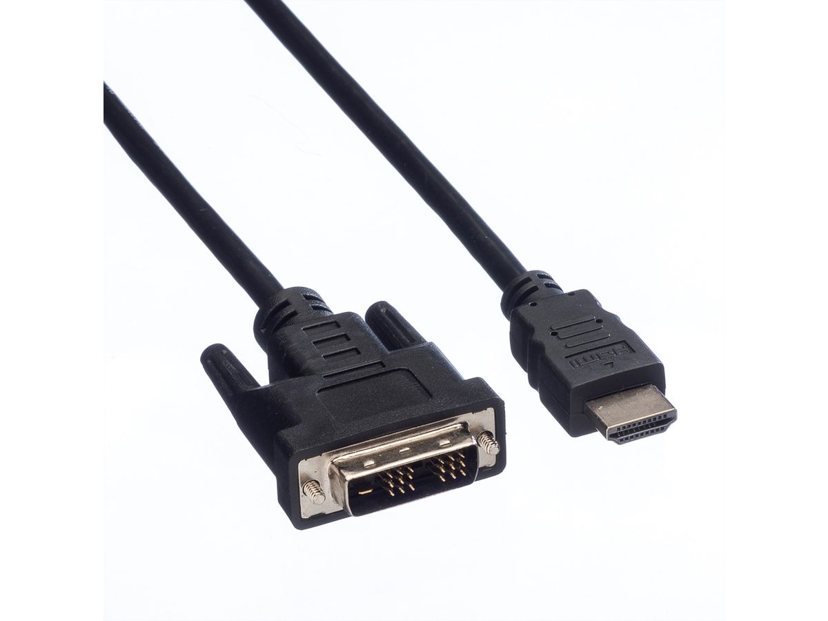 VALUE Câble de raccordement pour écran DVI (18+1) M /HDMI M, noir, 1,5 m