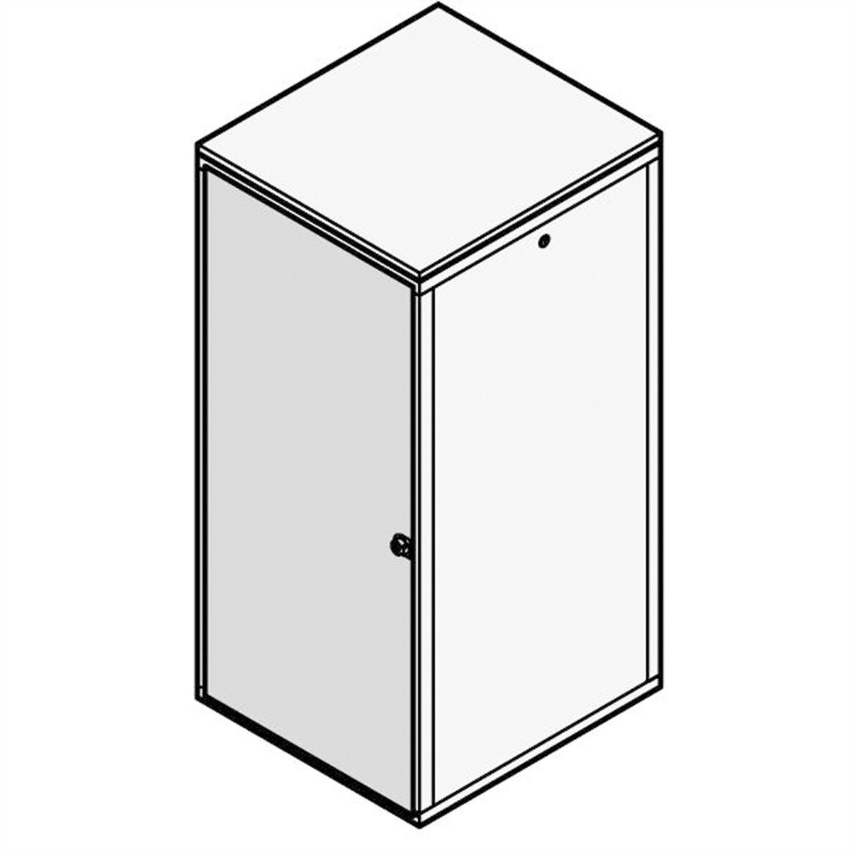 Porte Eurorack SCHROFF en acier, angle d'ouverture 120°, RAL 7021, 16 U 600W