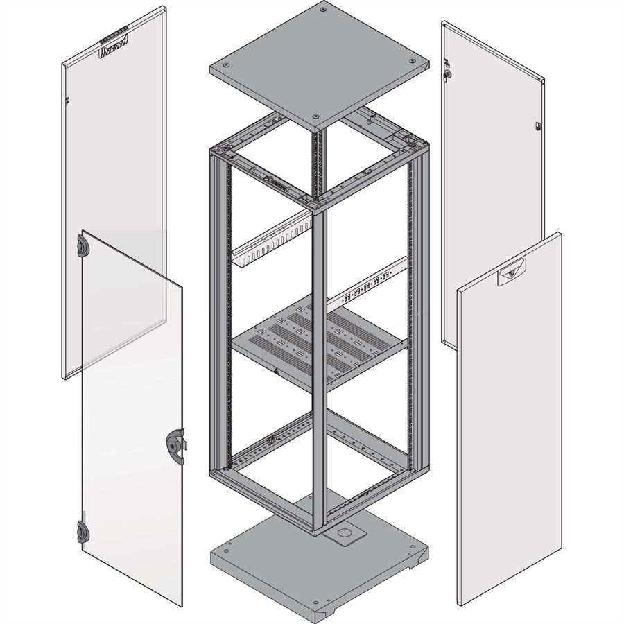 Cadre d'armoire Novastar SCHROFF, Heavy-Duty, 25 U 553W 900D