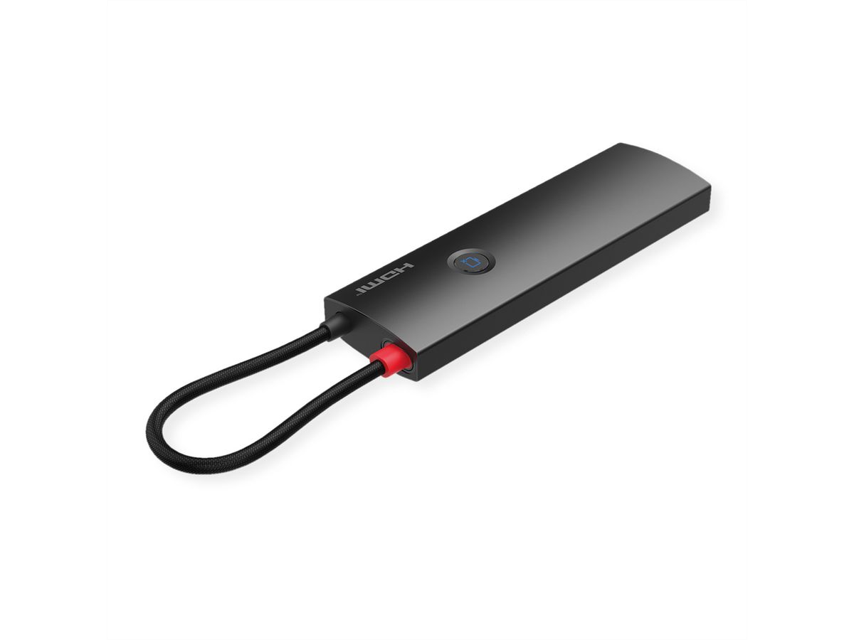 ROLINE Station d'accueil USB 3.2 Gen 2 type C multiports, HDMI 4K60, USB 3.2 Gen2, USB-C PD, LAN, SD-Card Reader