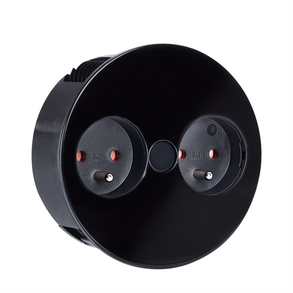 BACHMANN TWIST Prise 2x UTE, noir, 2 m