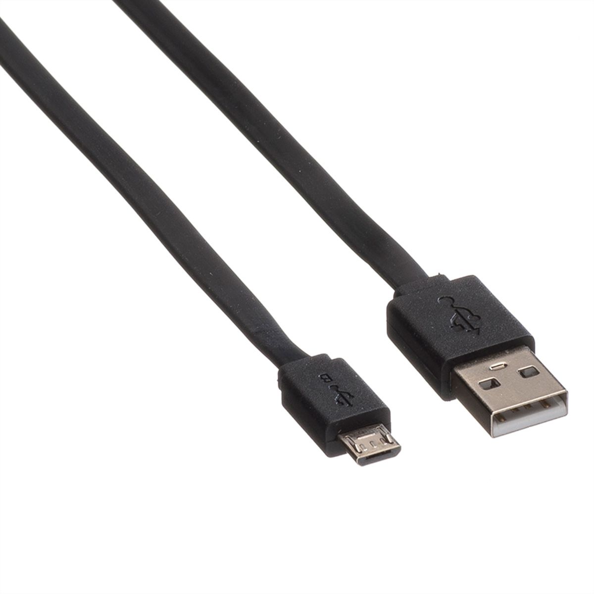 ROLINE Câble USB 2.0, USB A mâle - Micro USB B mâle, noir, 1 m