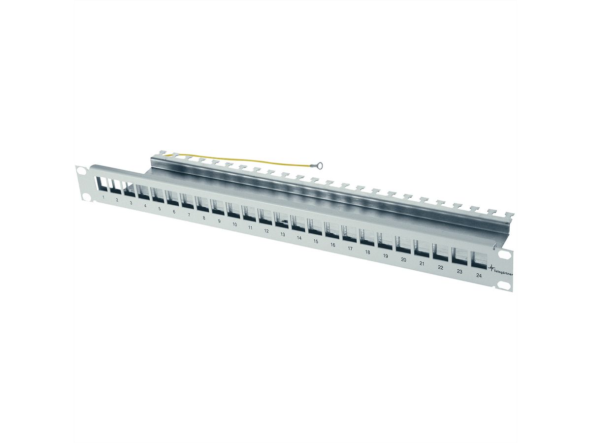 TELEGÄRTNER Panneau 19", 1 UH vide, gris