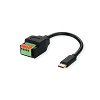 ROLINE Câble adaptateur USB-C vers adaptateur de bornier à 5 broches, 15 cm