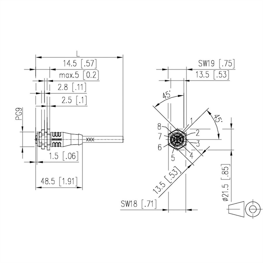 METZ CONNECT Câble Ethernet industriel M12, codage X, M12 connecteur femelle droit - extrémité ouverte, PUR, 2 m