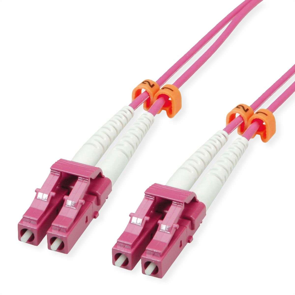 VALUE Câble FO 50/125µm OM4, LC/LC, connecteurs Low-Loss, LSOH, violet, 2 m