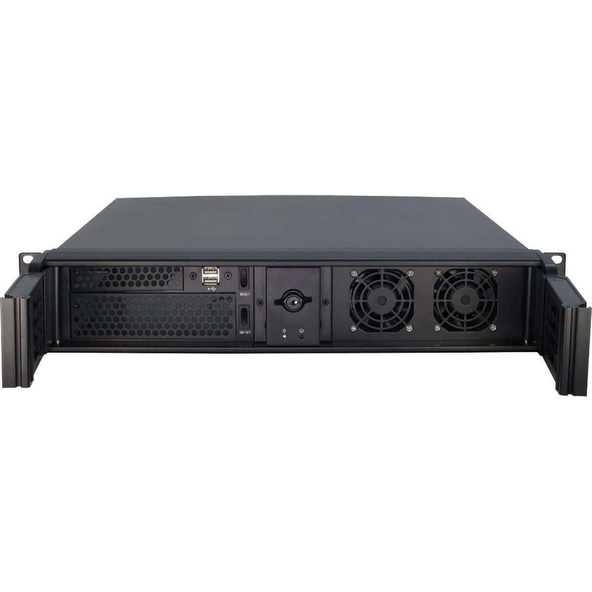 Boîtier industriel 19", 2U, court, IPC 2U 2098-SK, noir