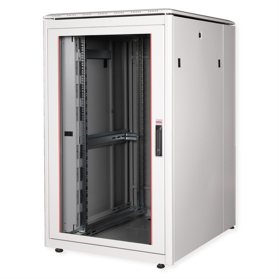 ROLINE 19" Baie réseau Pro 26U, 800x1000 LxP Porte verre gris