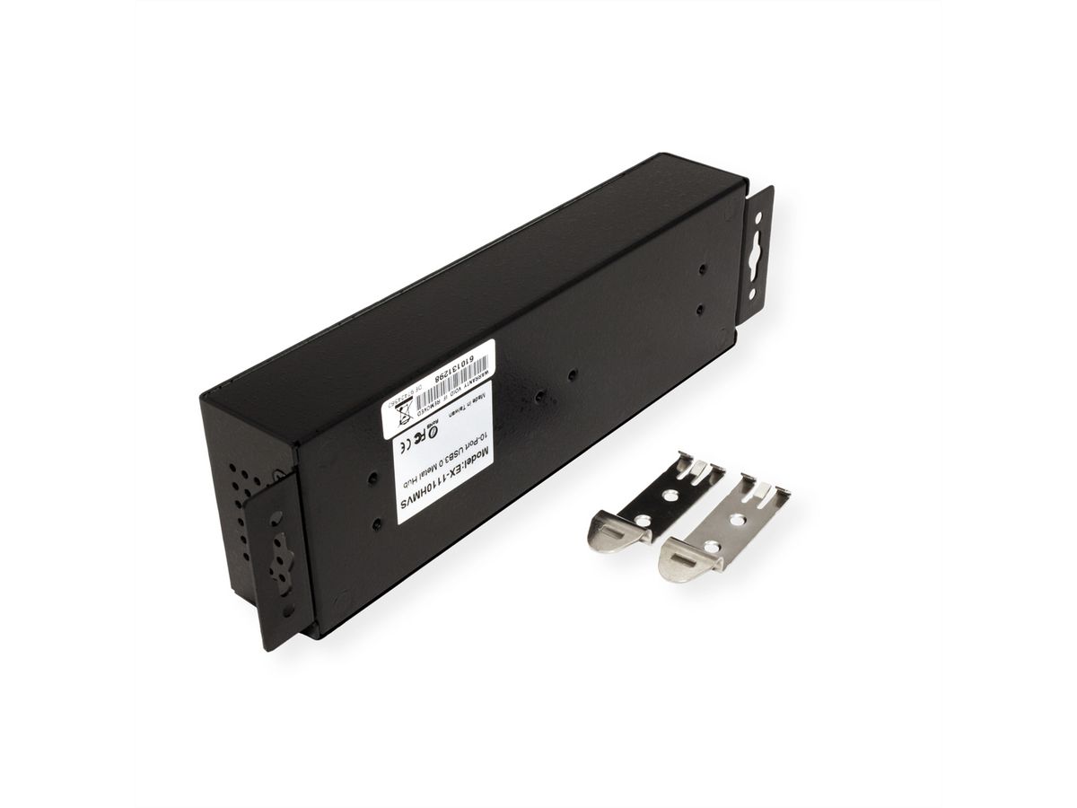 EXSYS EX-1110HMVS Hub à 10 ports USB 3.2,Gen1 protection de surtension et boîtier métal