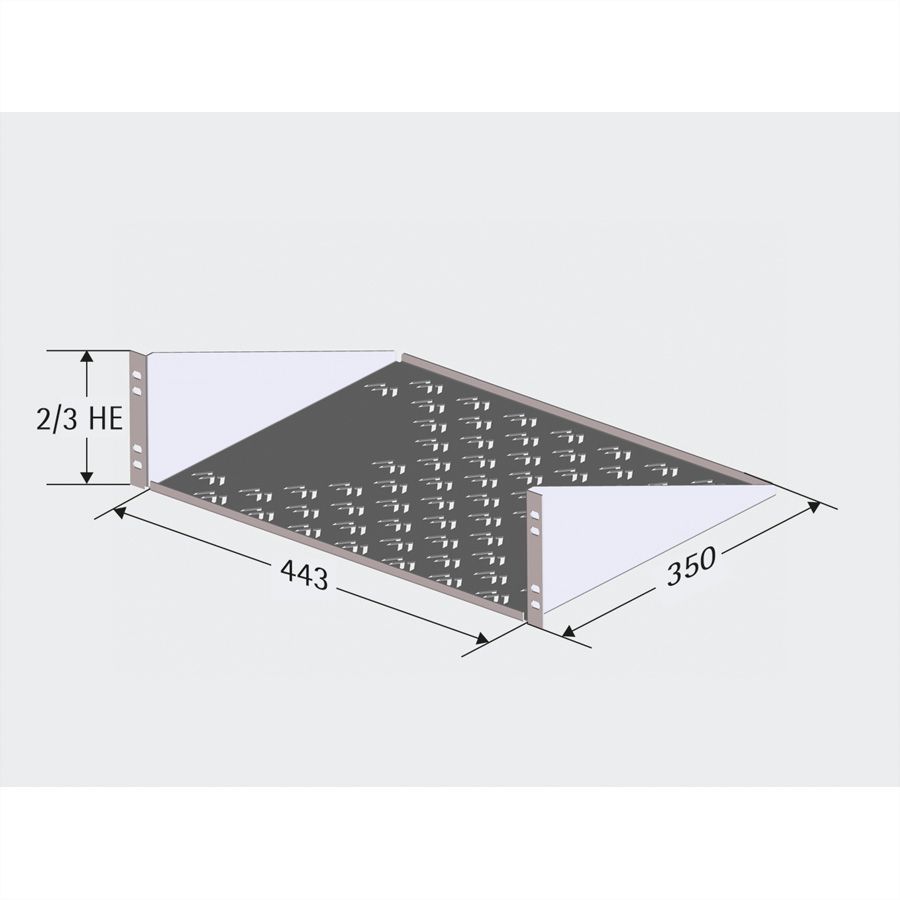 APRANET Etagère 2UH 443x350mm, max. 12kg