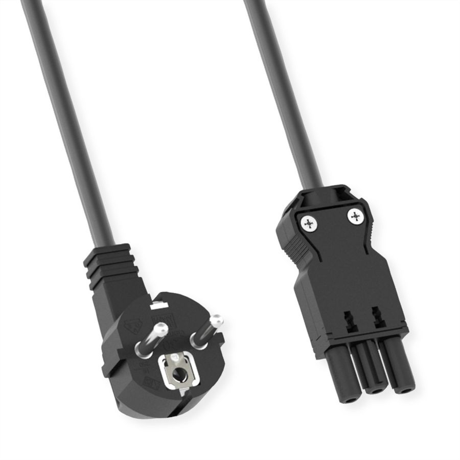 Câble d'alimentation 2P+T/GST18-3, sans halogène, noir, 2 m