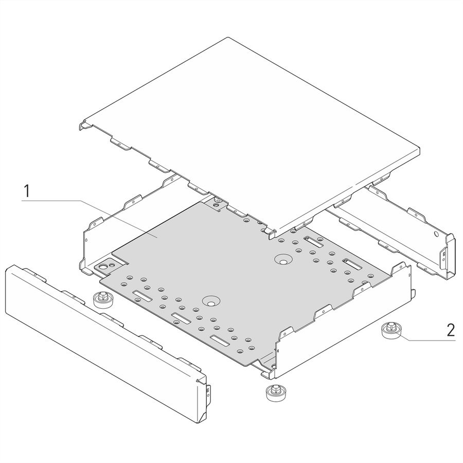 Plaque de montage SCHROFF Interscale pour la mallette 221W x 221D