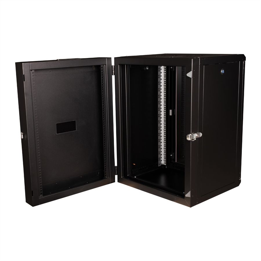 ROLINE 19" Boîtier mural Pro 16U, 600x600 LxP pivotant en 2 parties noir