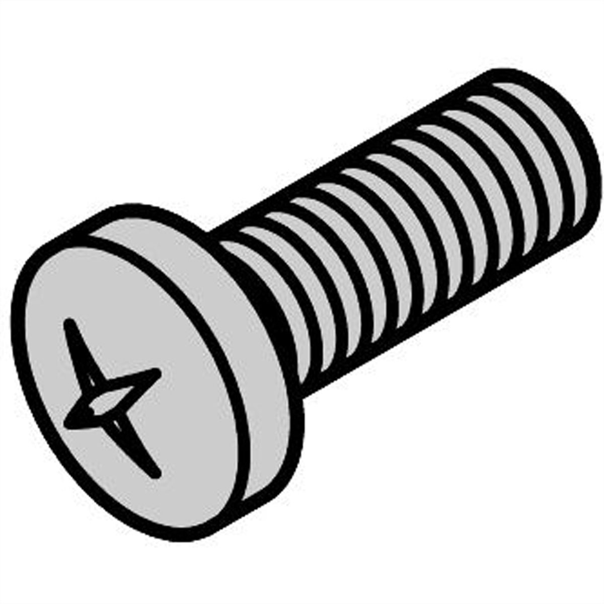 Vis à tête cylindrique de SCHROFF, Pozidrive, M6x16, acier, zingué, 100 pièces