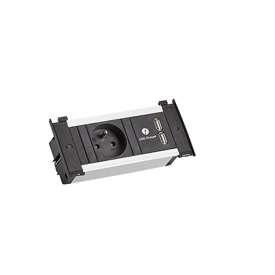 BACHMANN KAPSA XS 1xUTE 1xUSB courant 2,0m AEH CEE7/7