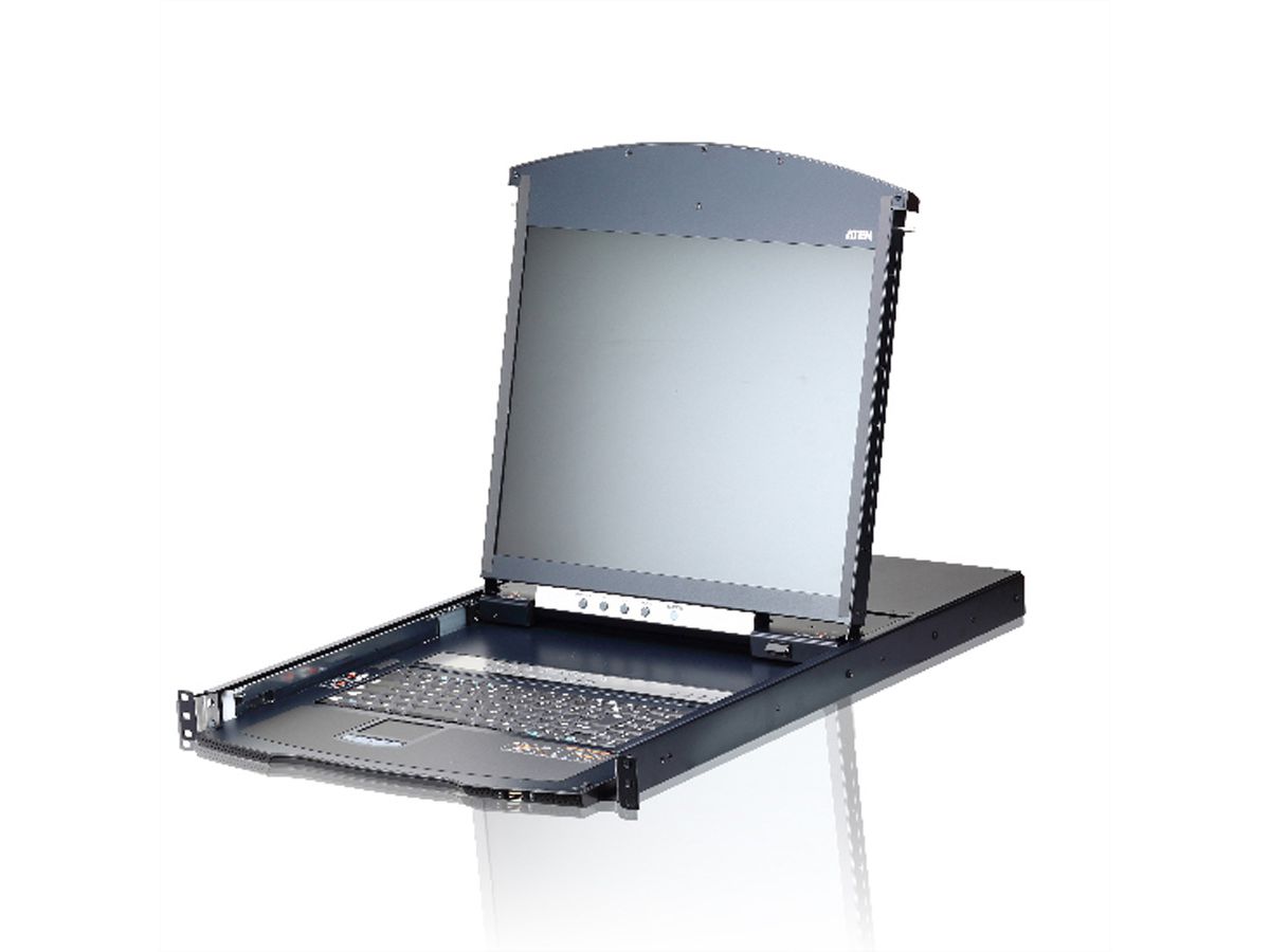 ATEN KL1116VN Commutateur KVM LCD 48cm à 16 ports Multi-Interface Cat 5 sur IP, FR-Layout