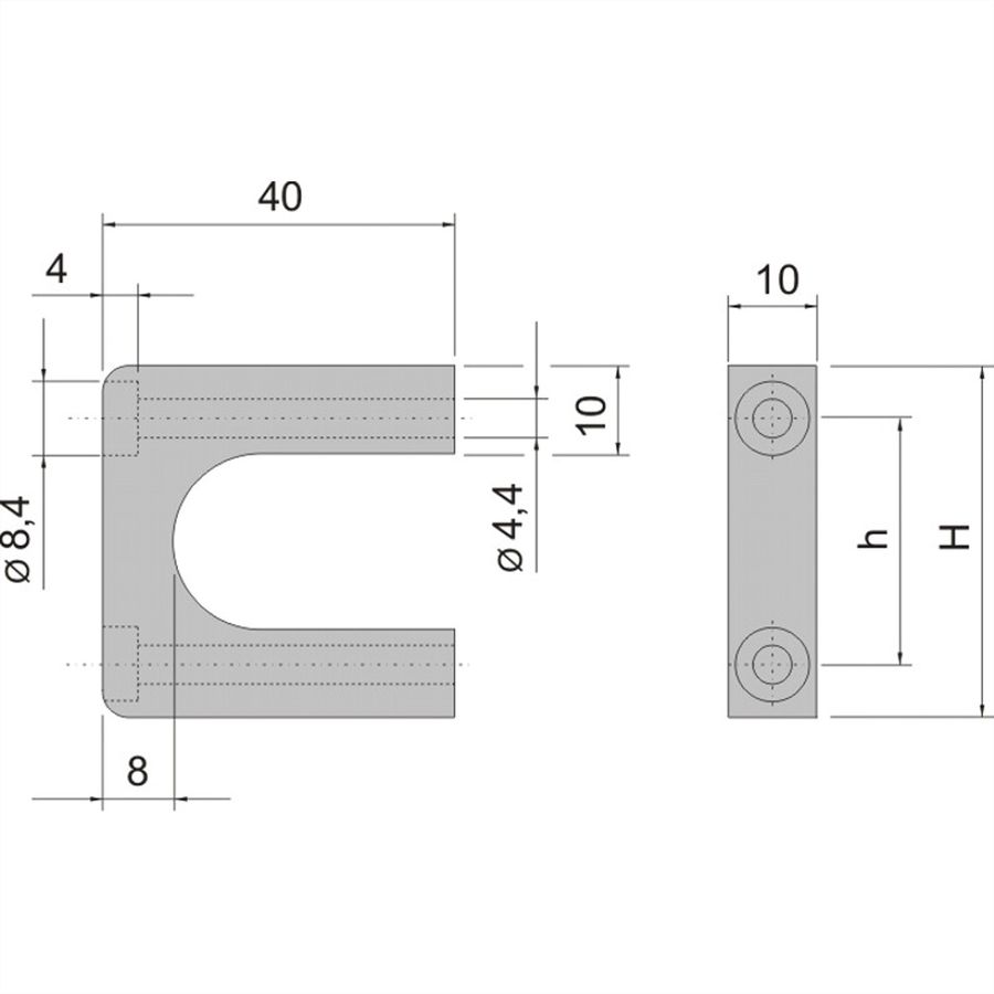 SCHROFF MultipacPRO Poignée avant, en une pièce, largeur 10 mm, 1 U