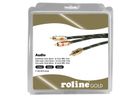 ROLINE GOLD Câble audio 3,5mm Stéréo - 2x RCA, M / M, Retail Blister, 10 m